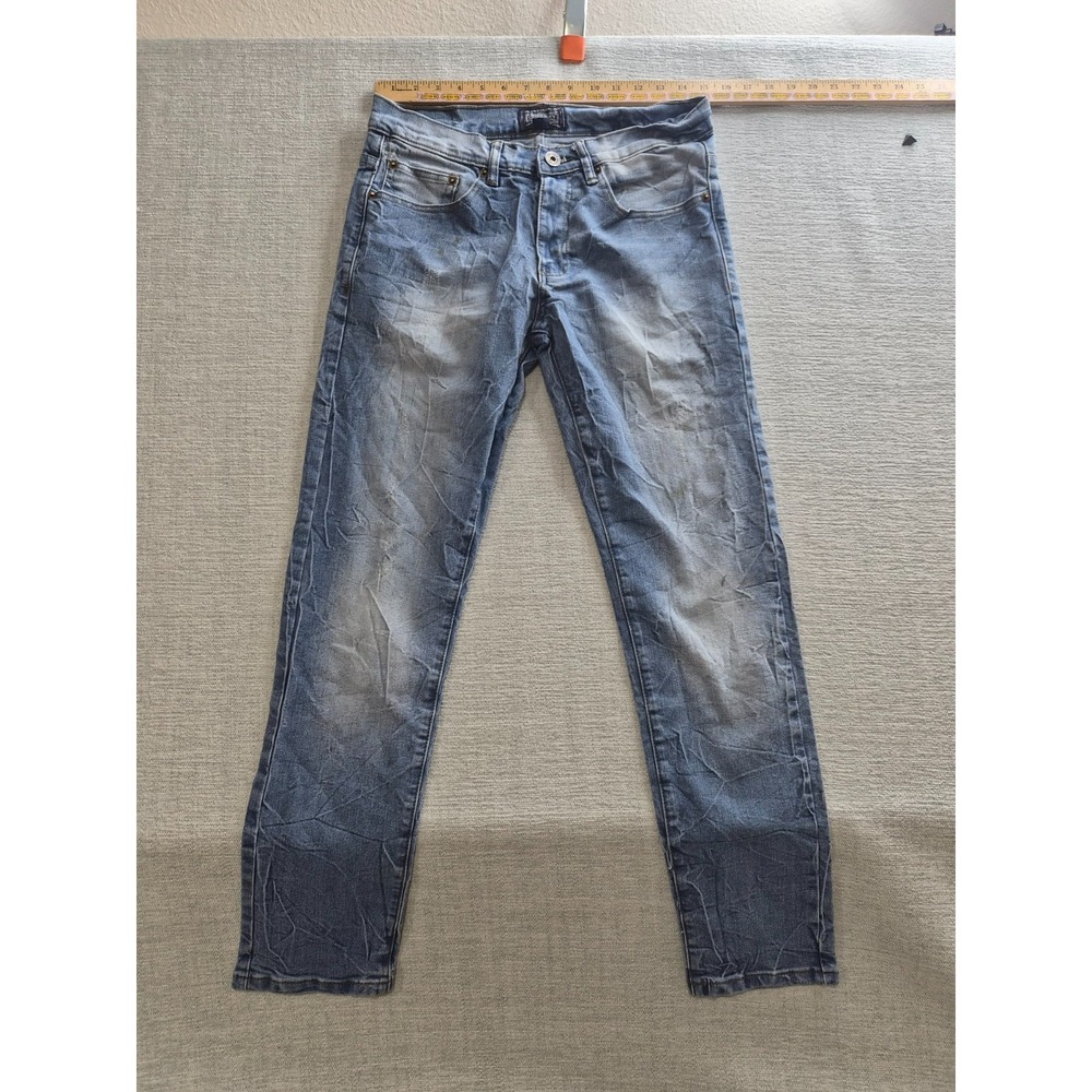 Company 81 Jeans Mens 30x30 Blue Whiskering Denim Cotton Stretch Medium Wash